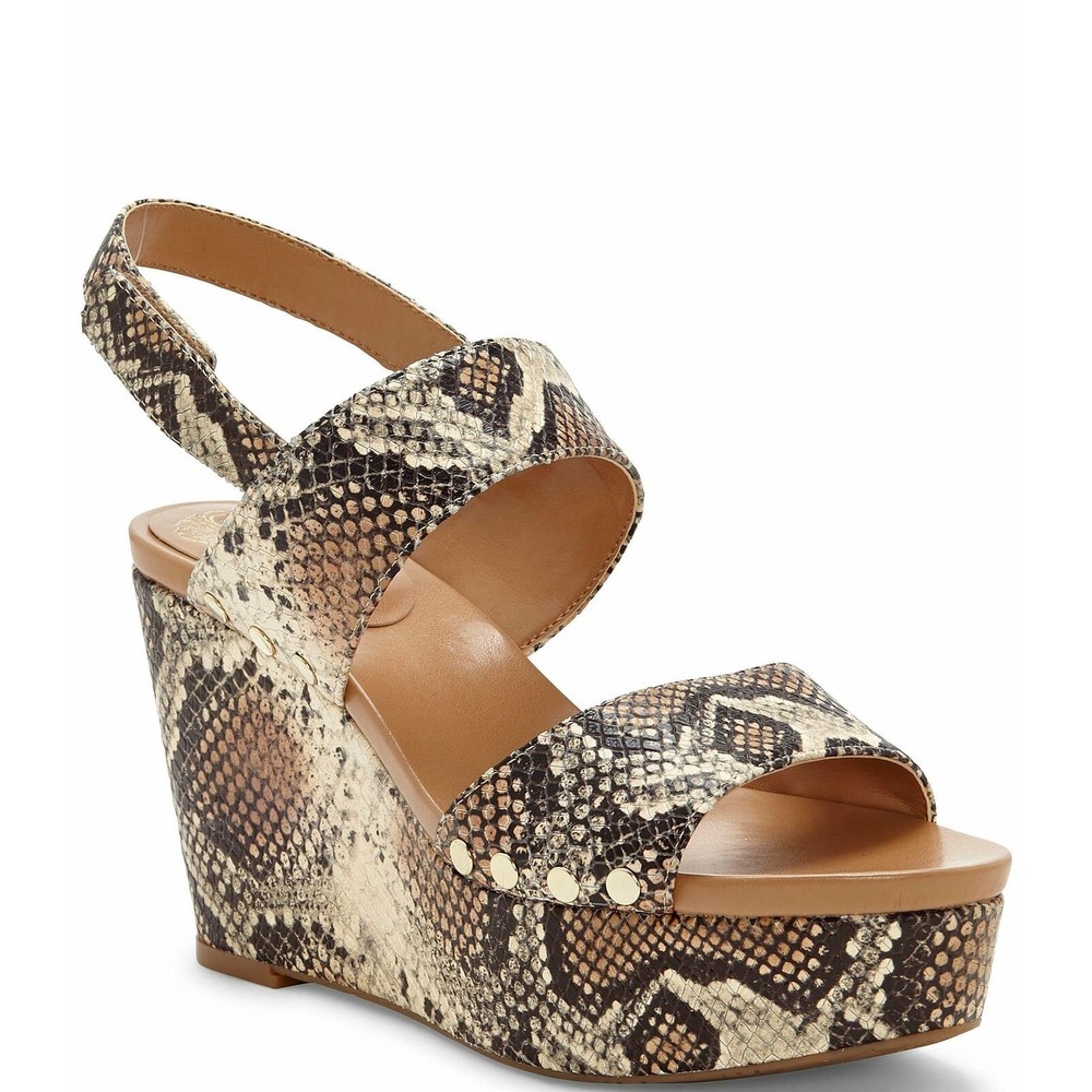 Vince Camuto Ventinda Snake Platform Wedge Sandals 8.5 9.5 NEW